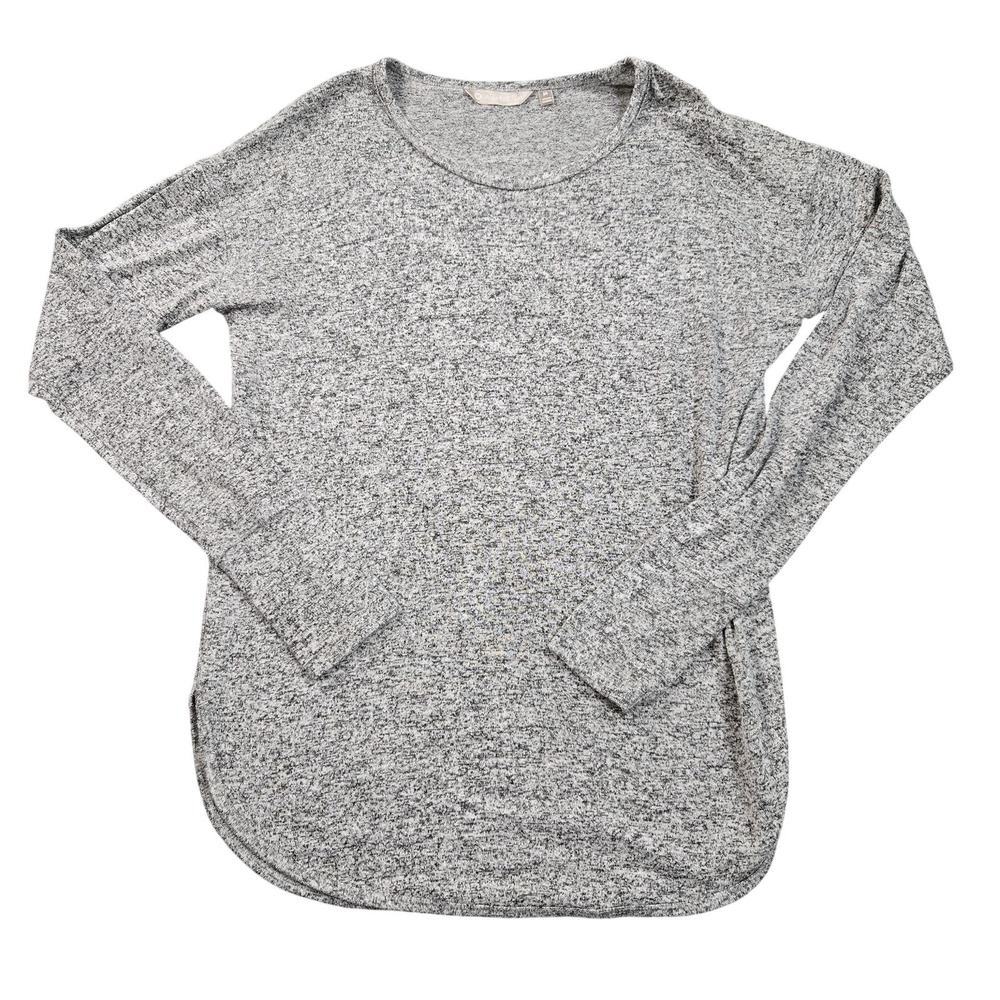 Athleta Shirt Womens Medium Gray Heather Long Sleeve Crewneck Jersey Knit Top